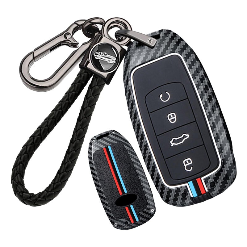 Ysbxitu Key Fob Case with Keychain Compatible with Chery 7 8 9  7 8 Pro PRO MAX Omoda 35C5 Jaecoo 7 Arrizo 5 Plus Eastar Cross 6 Luminous Smart Key Fob Cover Ring Protection CRed Blue